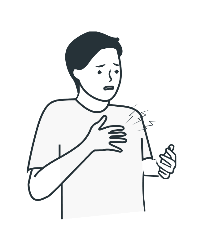 chest pain or tightness